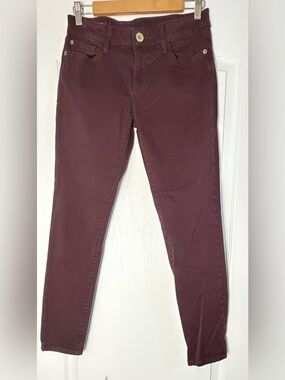 DL1961 Margaux Instasculpt Skinny Jeans Burgundy Plum Wine High Rise Size 27